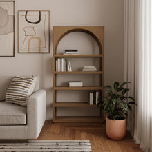 Load image into Gallery viewer, Arched Five Tier Bookcase - Brown
