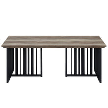 Load image into Gallery viewer, 47" Wood And Metal Distressed Frame Coffee Table - Oak And Black
