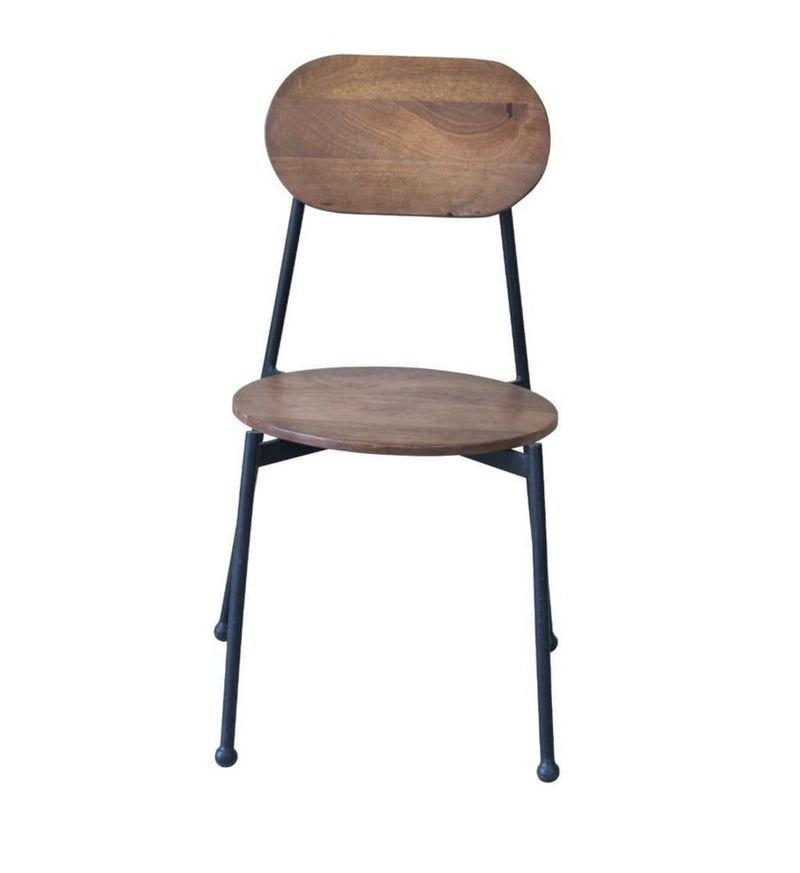 Metal Wood King Louis Back Dining Side Chairs (Set of 2) - Brown