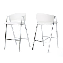 Load image into Gallery viewer, Modern Bar Stools With Low Back And Arms And Durable Metal Frame (Set of 2) - Ivory
