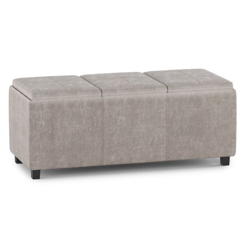 Upholstery Storage Ottoman - Gray / Dark Brown