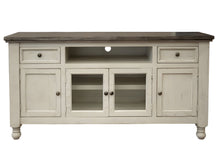 Load image into Gallery viewer, Open Shelving Distressed TV Stand - Ivory
