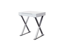 Load image into Gallery viewer, 27" White and Silver Writing Desk
