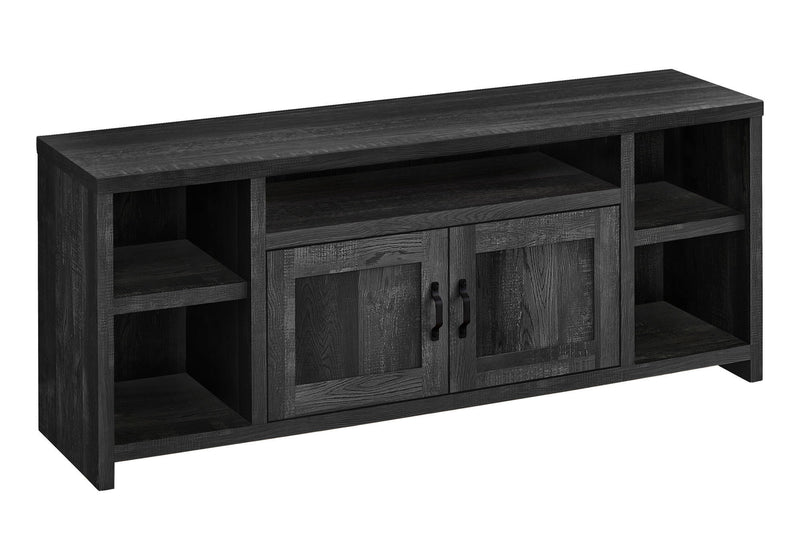 Cabinet Enclosed Storage TV Stand - Black
