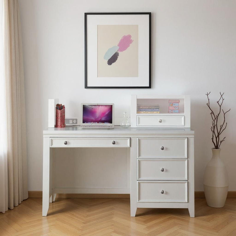 Computer Desk With 3 Drawers Keyboard Drawer - White