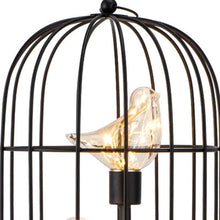 Load image into Gallery viewer, 12" Battery Operated Round Lamp With Bird Cage Shade - Black

