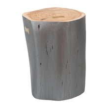 Load image into Gallery viewer, Solid Wood Round Drum End Table - Gray
