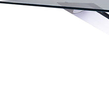 Load image into Gallery viewer, 87" Glass And Metal Cross Leg Base Dining Table - Clear
