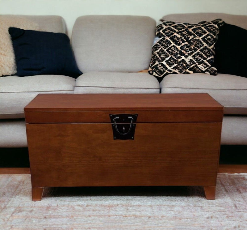 39" Manufactured Wood And Metal Rectangular Coffee Table - Brown