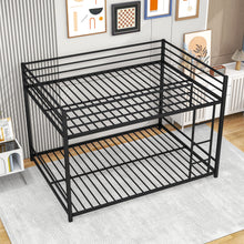 Load image into Gallery viewer, Metal Bunk Bed Full Over Full, Bunk Bed Frame with Safety Guard Rails, Heavy Duty Space-Saving Design, Easy Assembly Black
