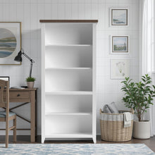 Load image into Gallery viewer, High 5 Shelf Bookcase - Jasmine Whitewash / Barnwood
