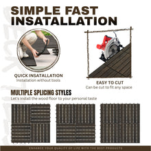 Load image into Gallery viewer, Acacia Hardwood Interlocking Deck Tiles, Striped Pattern
