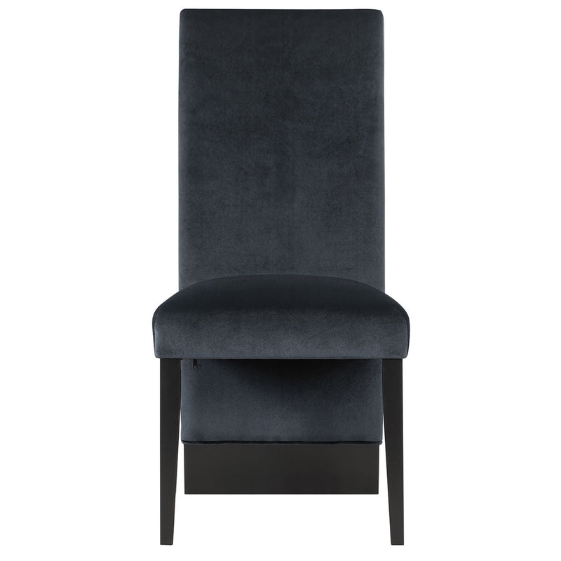 Upholstered In Velvet Dining Room Side Chairs (Set of 2) - Black