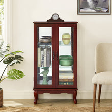 Load image into Gallery viewer, Curio Cabinet Lighted Curio Diapaly Cabinet With Adjustable Shelves And Mirrored Back Panel, Tempered Glass Doors (3 Tier), (E26 Light Bulb Not Included)
