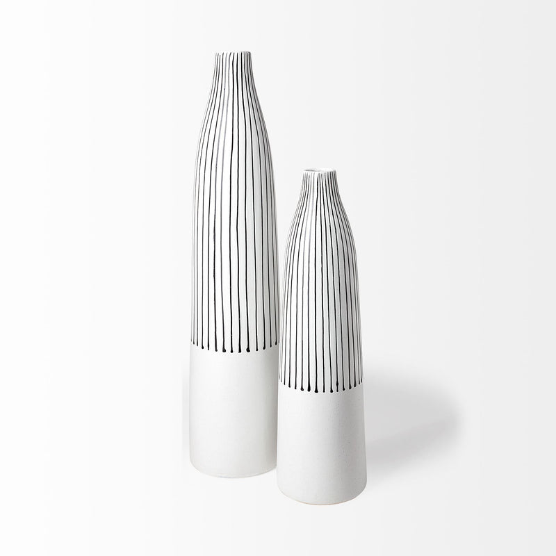 Abstract Cylinder Table Vase (397530) - Black / White