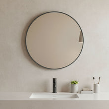 Load image into Gallery viewer, 20" Metal Round Framed Bathroom Vanity Mirror - Black

