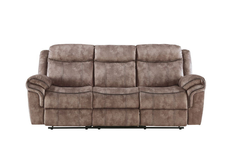 Velvet Reclining USB Sofa And Storage - Chocolate