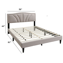 Load image into Gallery viewer, Bed With Nailhead Trim Accents, Upholstered Platform Frame
