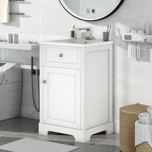 Load image into Gallery viewer, 20" Bathroom Vanity With Sink, Soft Closing Cabinet Door, Adjustable Shelf &amp; Storage Rack - White
