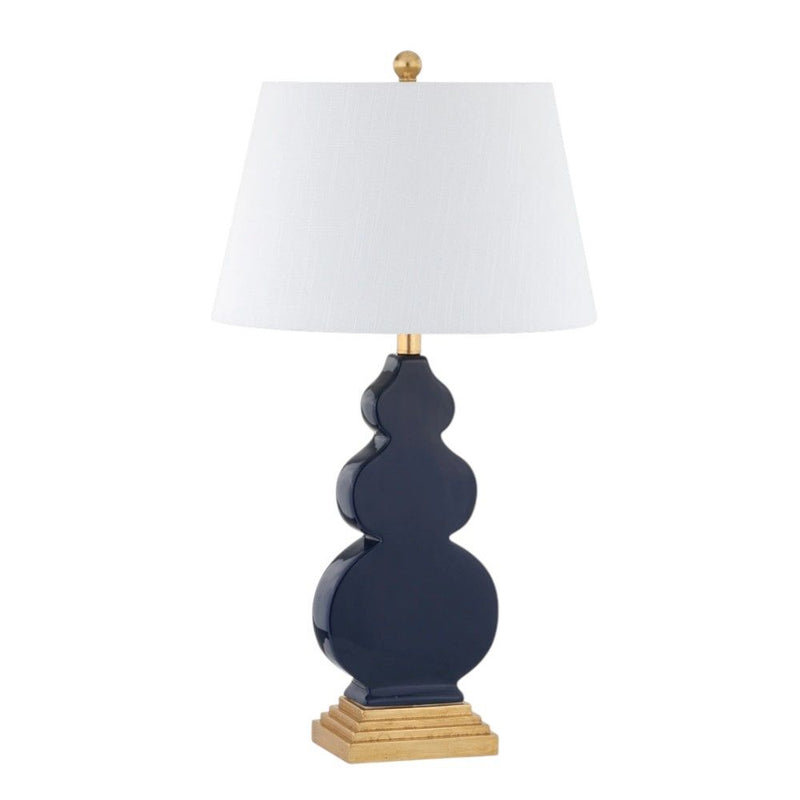 29" Novelty Table Lamp With Drum Shade - Navy Blue