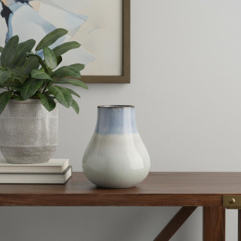 Ombre Round Table Vase - Blue / Gray