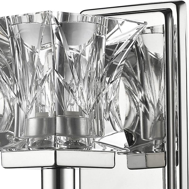 Arabella 1-Light Polished Sconce With Pressed Crystal Shade - Nickel