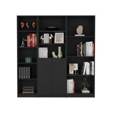 Load image into Gallery viewer, Five Tier Bookcase With Two doors (546341) - Black
