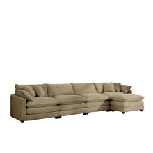 Load image into Gallery viewer, Modern Oversized Modular Cushion Sofa With Ottoman, Low Back, Deep Seating Sofa Set
