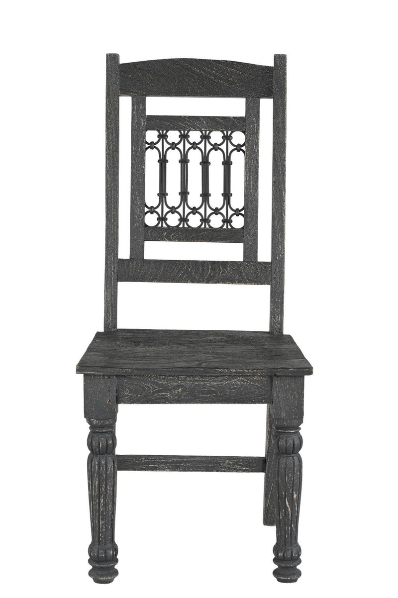 Wood Slat Back Dining Side Chairs (Set of 2) - Black