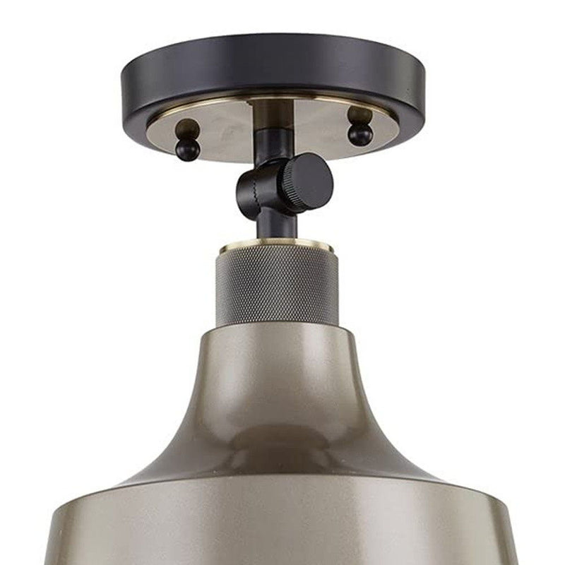 Shaded Metal Dimmable Flush Chandelier With Shades - Gray