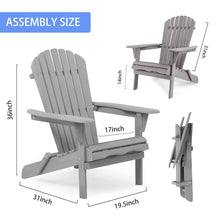 Load image into Gallery viewer, Lounge Patio Chair For Garden Outdoor Wooden Folding Adirondack Chair (Set of 2) Solid Cedar Wood Lounge Patio Chair For Garden
