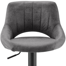 Load image into Gallery viewer, Faux Leather Swivel Low Back Adjustable Height Bar Chairs With Footrest 42" (Set of 2) - Gray and Black
