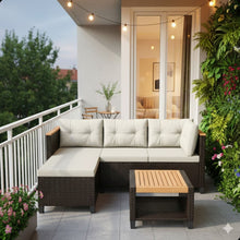 Load image into Gallery viewer, L-Shaped Patio Set With Cushions And Storage Table
