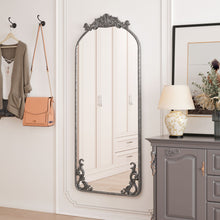 Load image into Gallery viewer, Full Body Arched Mirror With Vintage Carved Applique
