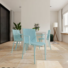 Load image into Gallery viewer, 4 Piece Stackable Single Chairs With Vertical Stripe Design For All Weather
