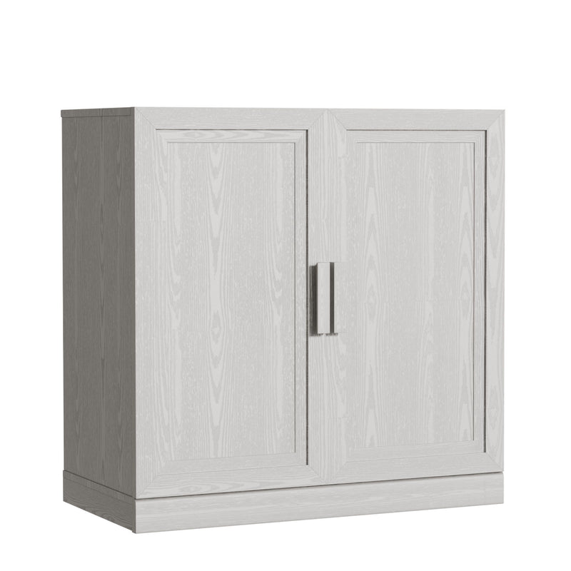 Wood Accent Cabinet - White
