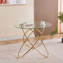 Load image into Gallery viewer, Metal Leg Dining Table With Tempered Glass Top
