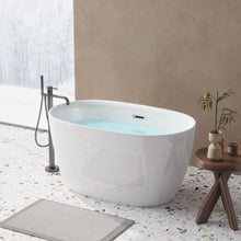 Load image into Gallery viewer, Freestanding Oval Bathtub With Overflow And Pop Up Drain, Double Walled Design - Gloss White
