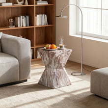 Load image into Gallery viewer, Round Outdoor Geometric End Table - Marble
