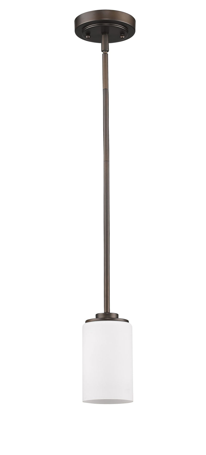 Frosted Glass Hanging Light - Bronze