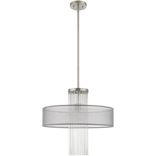Load image into Gallery viewer, 28" Dimmable Chandelier With Shades - Nickel / Pearl Silver
