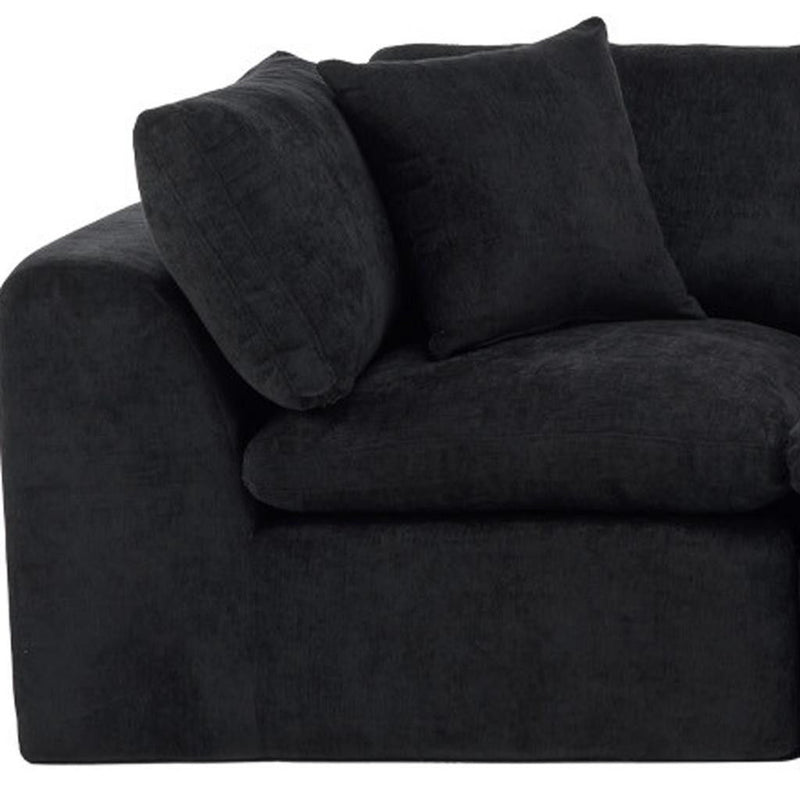 Chenille Modular Sofa Chaise With Toss Pillows (725201) - Black