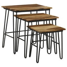 Load image into Gallery viewer, 3 Piece Nesting Table With Hairpin Legs - Brown
