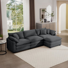 Load image into Gallery viewer, Modern Oversized Modular Cushion Sofa With Ottoman, Low Back, Deep Seating Sofa Set
