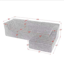 Load image into Gallery viewer, Upholstered L-Shaped Modular Sectional Sofa With Chaise, Wave-Shaped Armrest
