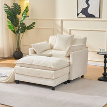 Load image into Gallery viewer, Accent Chair With Ottoman - Beige
