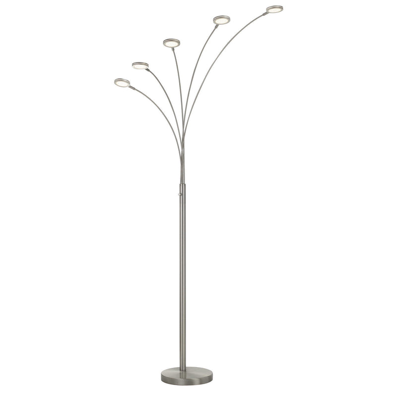 Five Light LED Arc Floor Lamp - Nickel