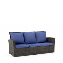 Load image into Gallery viewer, All-Weather Wicker 3 Seat Patio Sofa With Thick Cushions

