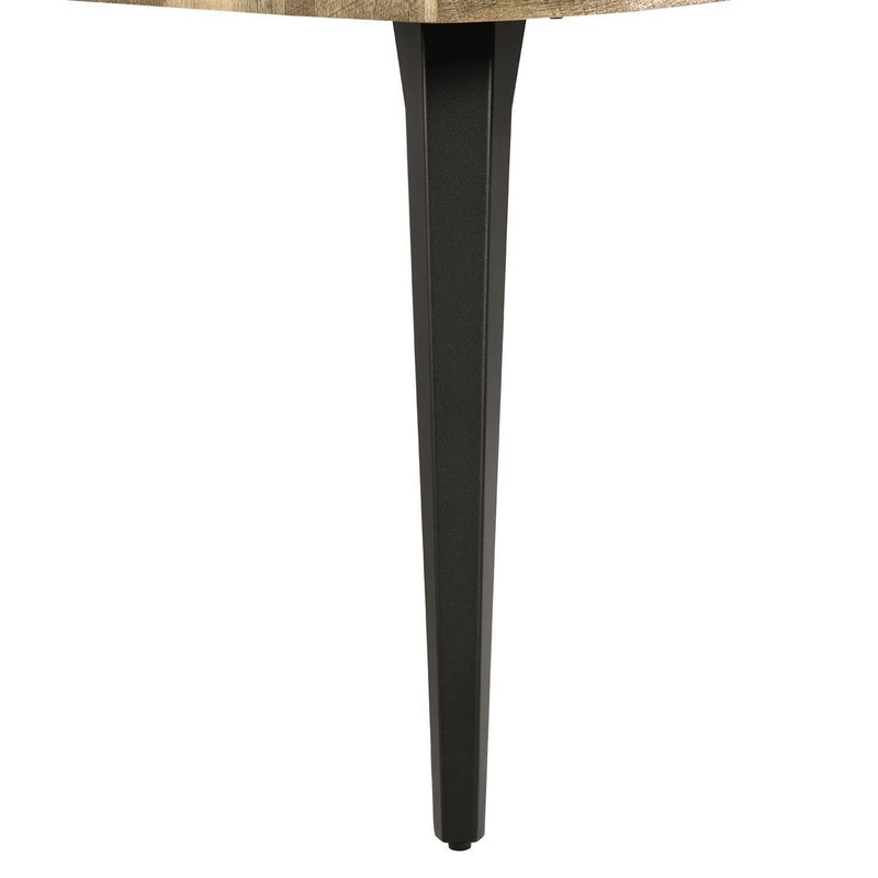 Wood And Iron Live Edge Dining Table - Natural And Black