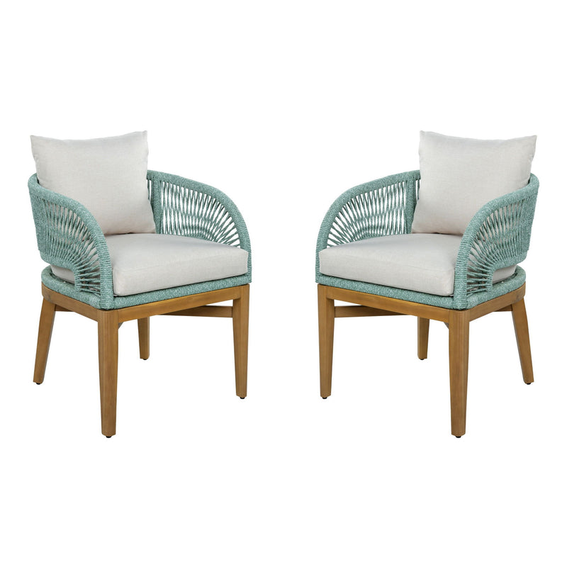 Outdoor Dining Chairs With Cushion (Set of 2)